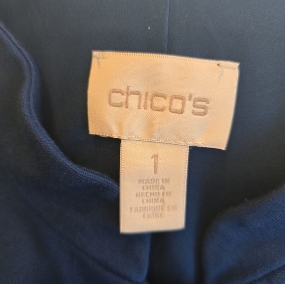 Chico's Teal Blue Button Up Knit Blazer Jacket M - Picture 8 of 9